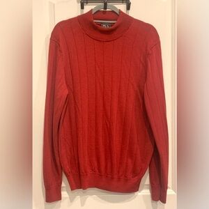 Jos A. Bank 100% Merino Wool Red Pullover Long Sleeve Sweater Large